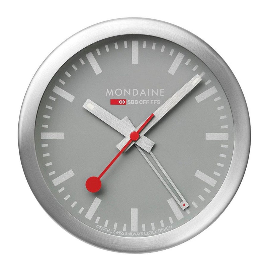 Watches Mondaine | Grey Dial Table And Alarm Clock