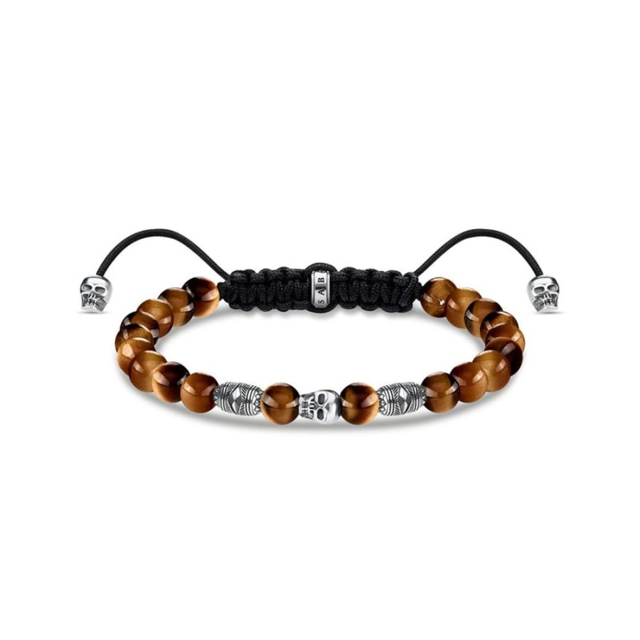 Jewellery Thomas Sabo | Thomas Sabo Bracelet Brown Skull