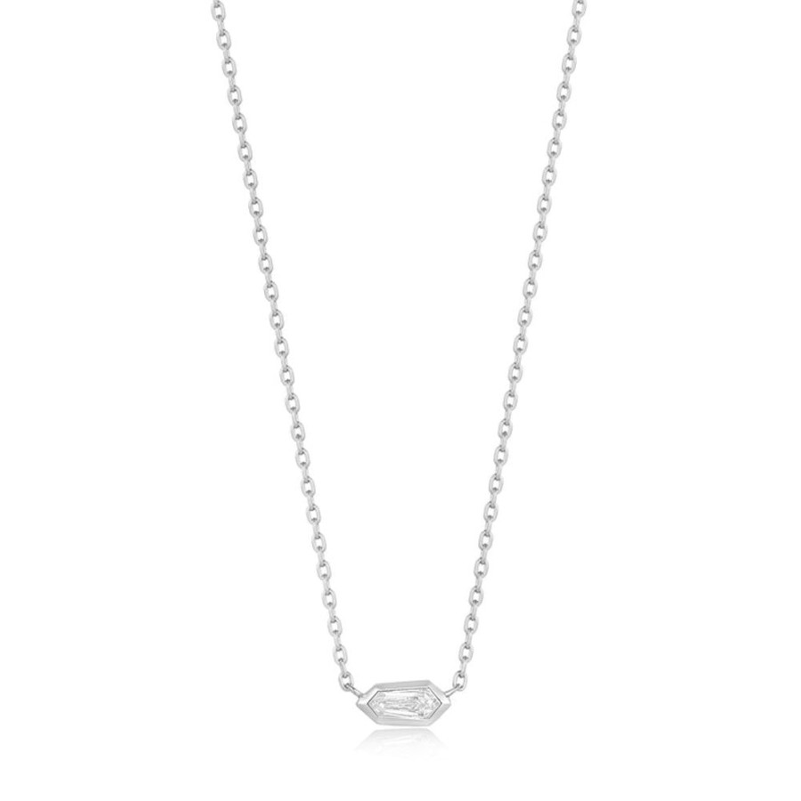 Jewellery Ania Haie | Silver Sparkle Emblem Chain Necklace