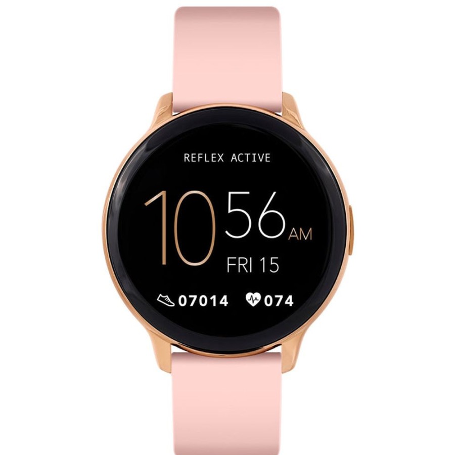 Watches Reflex Active | Series 14 Rose Gold Case Pink Silicone Strap Smart Watch