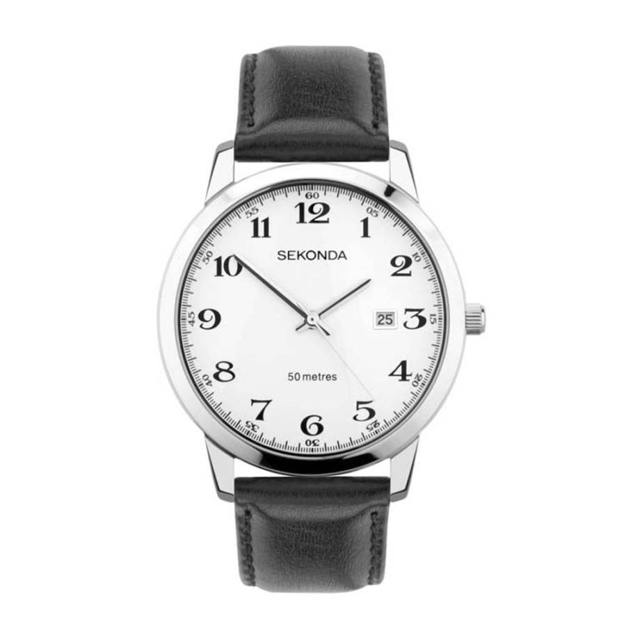 Watches Sekonda | Leather White Dial Watch