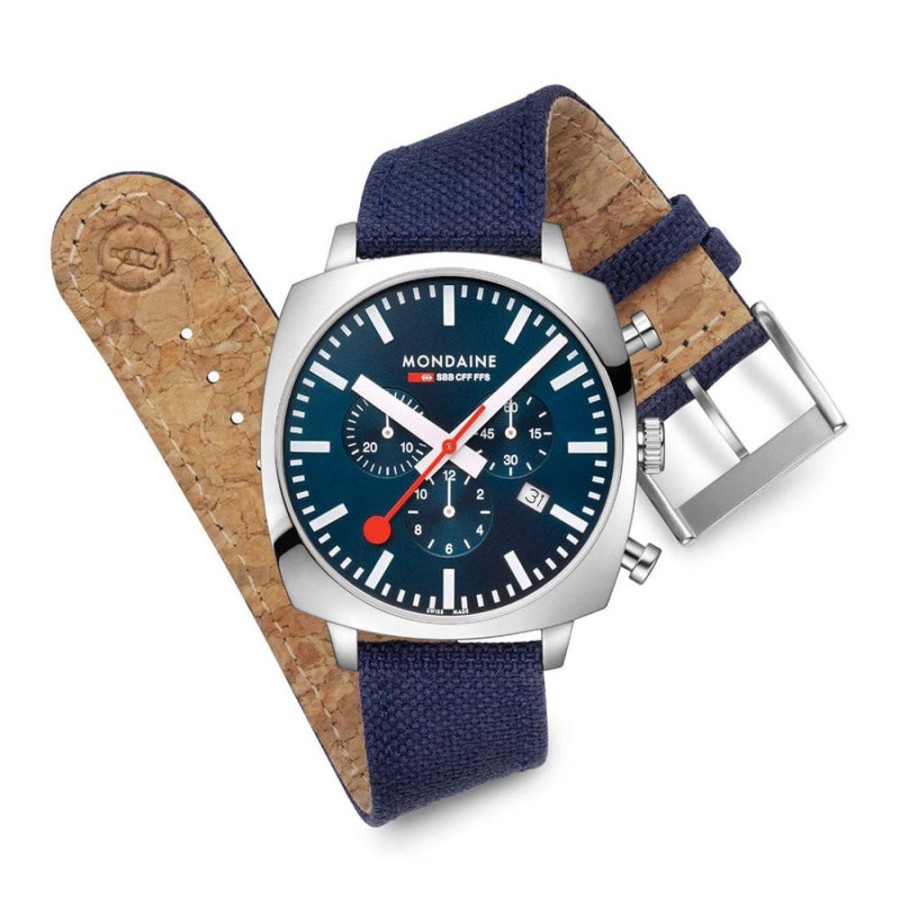 Watches Mondaine | Cushion Ocean Blue Watch