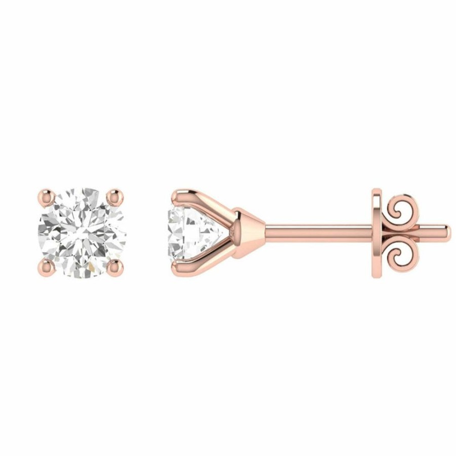 Jewellery Diamonds by WD | Diamond Stud Earrings With 0.06Ct Diamonds In 9K Rose Gold