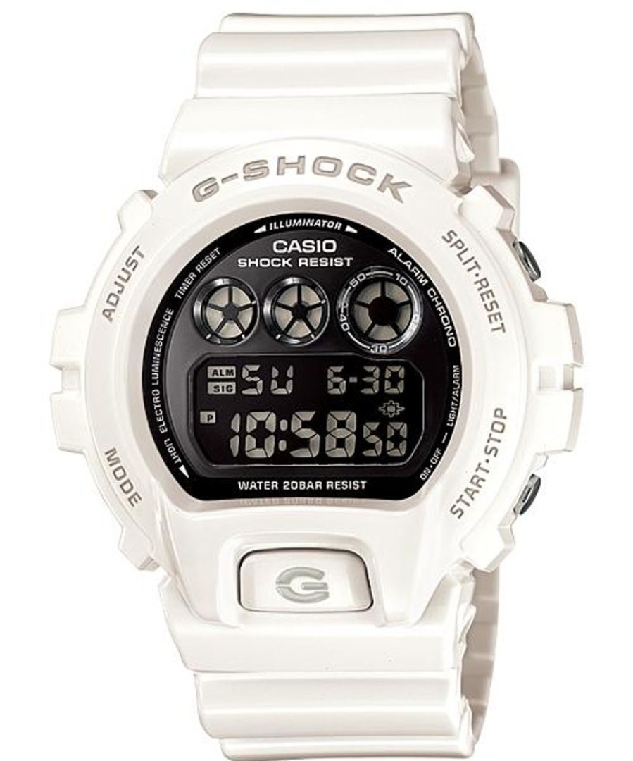 Watches G-Shock | Multi-Alarm White Band Black Dial Digital Watch