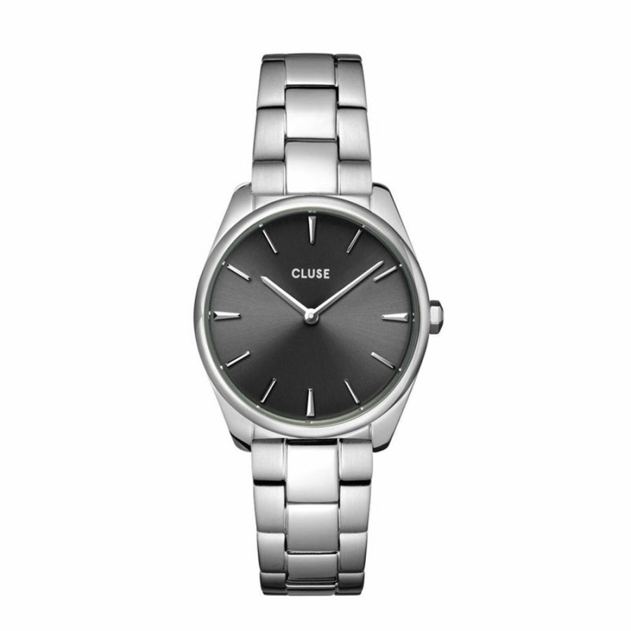 Watches Cluse | Cluse Feroce Petite Dark Grey/ Silver Link