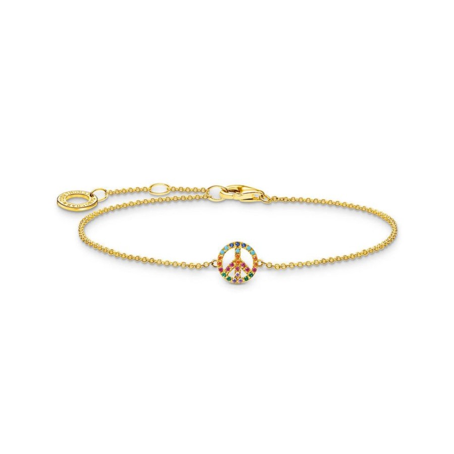 Jewellery Thomas Sabo | Thomas Sabo Bracelet Peace With Colourful Stones Gold