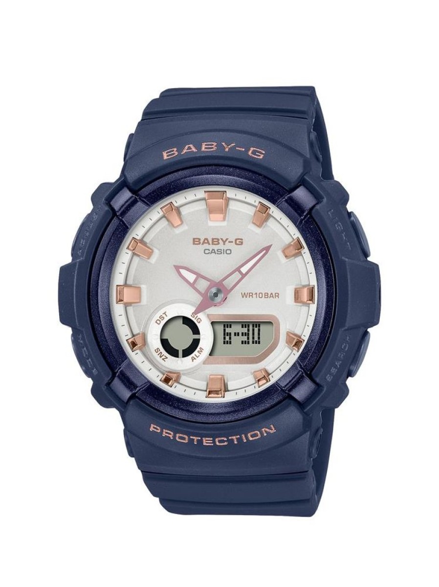 Watches Casio | Baby-G Duo Metallic Accents Navy Resin Band Watch