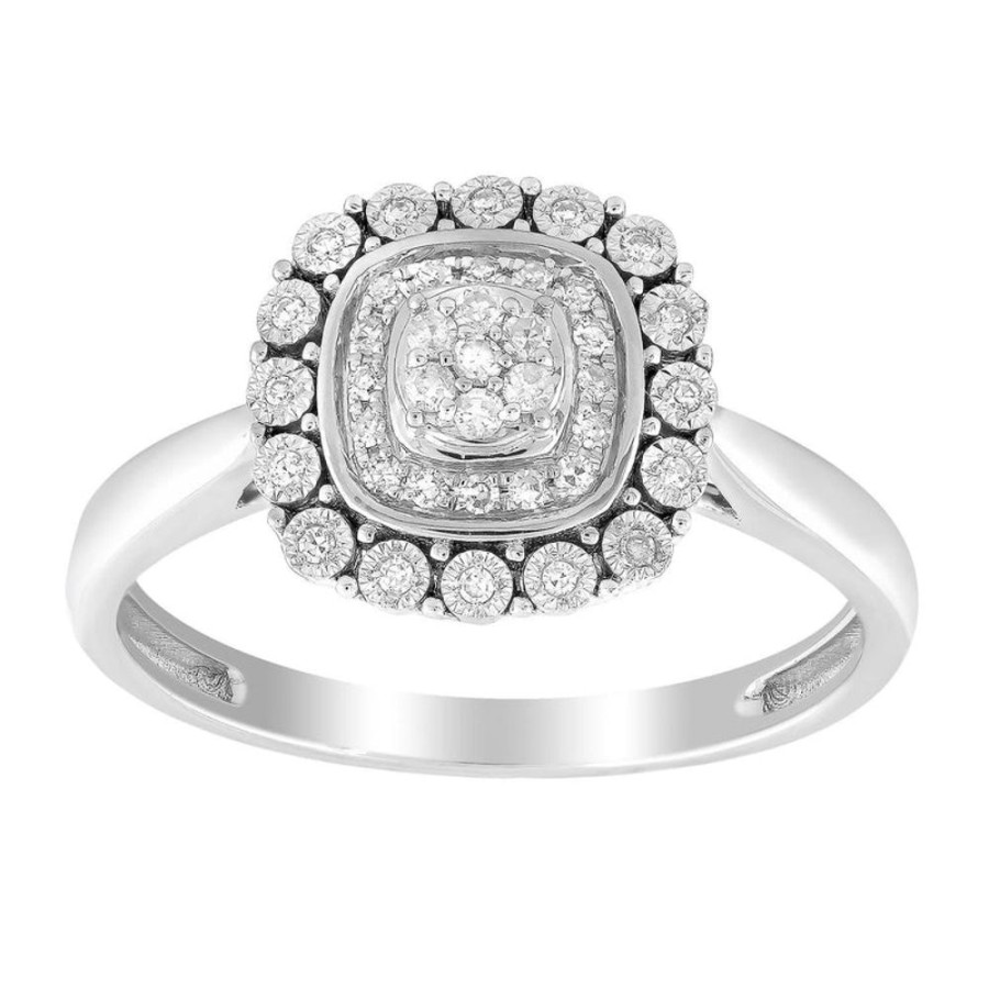 Jewellery Diamonds by WD | Cluster Ring With 0.15Ct Diamond In 9K White Gold