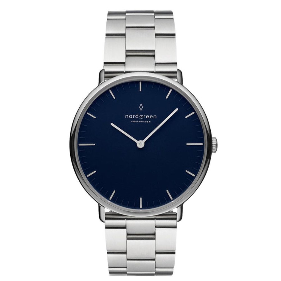 Watches Nordgreen | Native 40Mm Navy Silver Watch