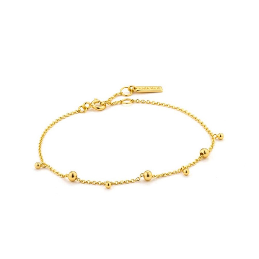 Jewellery Ania Haie | Modern Drop Balls Bracelet - Gold