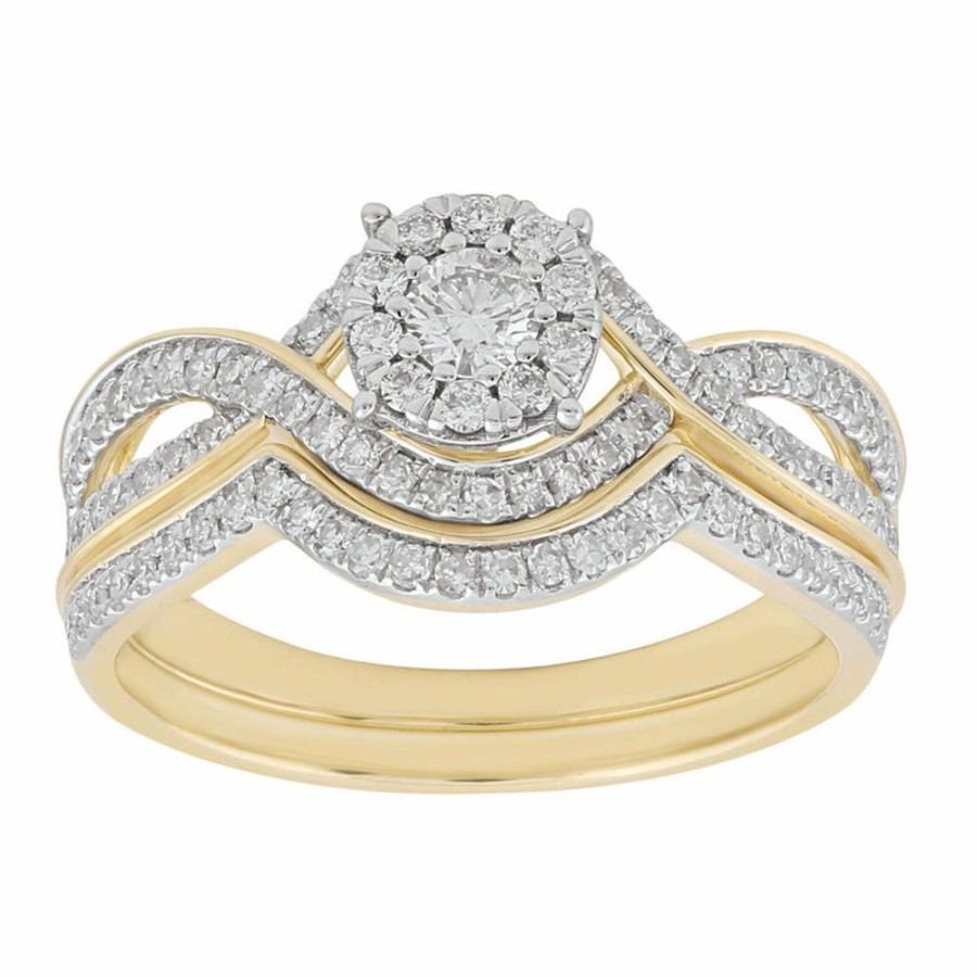 Jewellery Diamonds by WD | Engagment & Wedding Ring Set With 0.50Ct Diamonds In 9K Yellow Gold