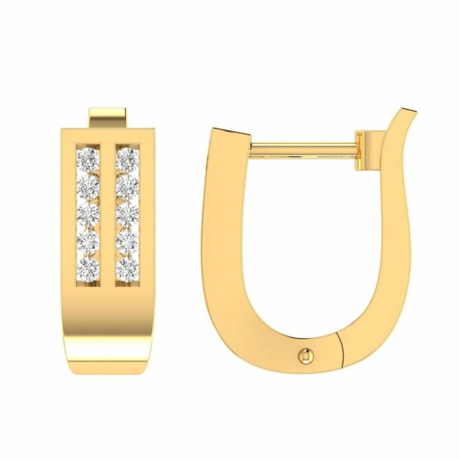 Jewellery Diamonds by WD | Diamond Huggie Earrings With 0.33Ct Diamonds In 9K Yellow Gold