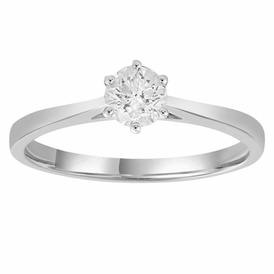 Jewellery Diamonds by WD | Solitaire Ring With 0.50Ct Diamonds In 9K White Gold