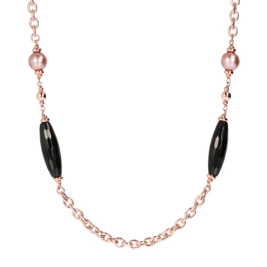 Jewellery Bronzallure | And Rose Ming Pearl Chanel Necklace Black Onyx