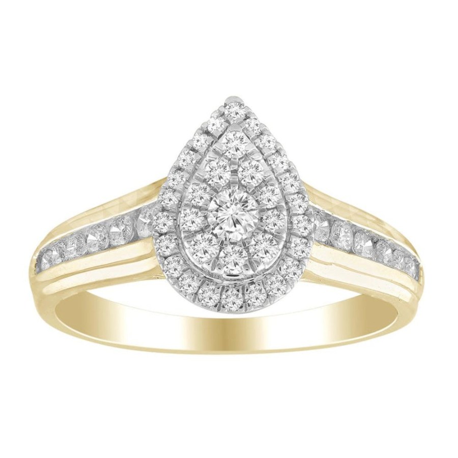 Jewellery Diamonds by WD | Pear Ring With 0.5Ct Diamond In 9K Yellow Gold