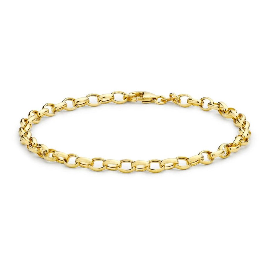 Jewellery Diamonds by WD | 9K Yellow Gold Hollow Oval Belcher Bracelet 19Cm