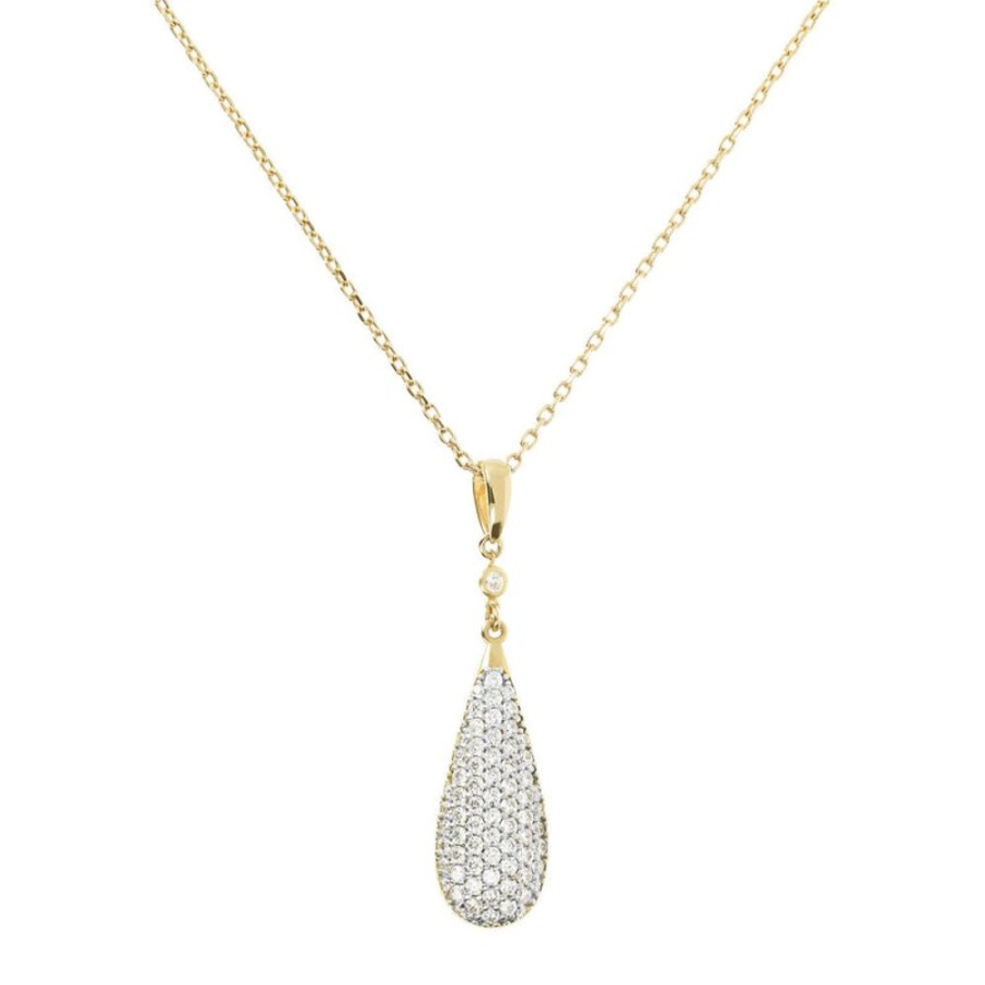 Jewellery Bronzallure | Pave Drop Golden Pendant Necklace