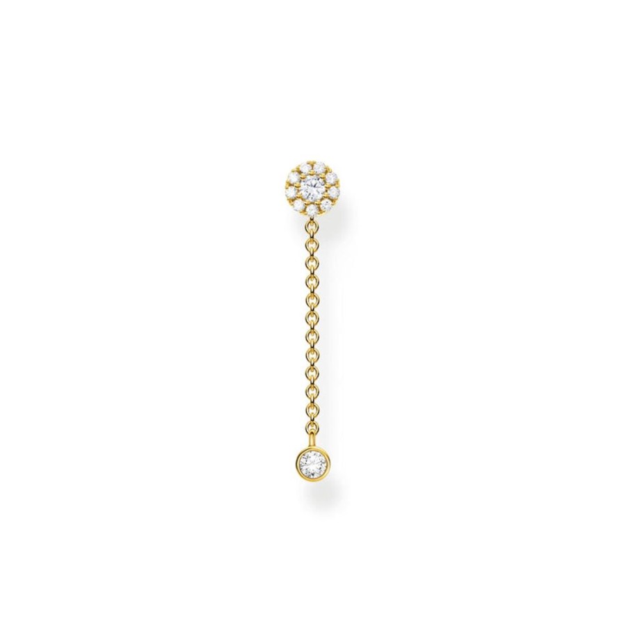 Jewellery Thomas Sabo | Single Ear Stud With Pendant Stone Long Gold