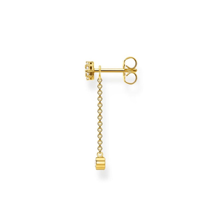 Jewellery Thomas Sabo | Single Ear Stud With Pendant Stone Long Gold