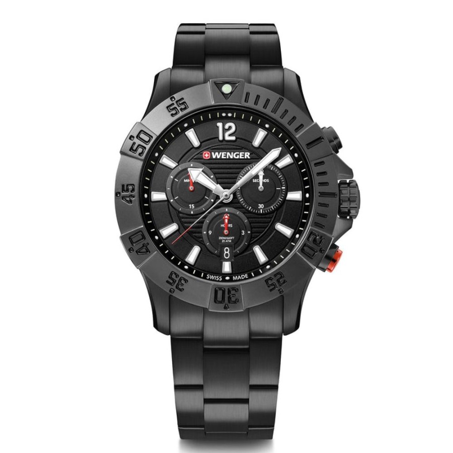 Watches Wenger | Seaforce Chrono Black Dial Stainless Steel Watch