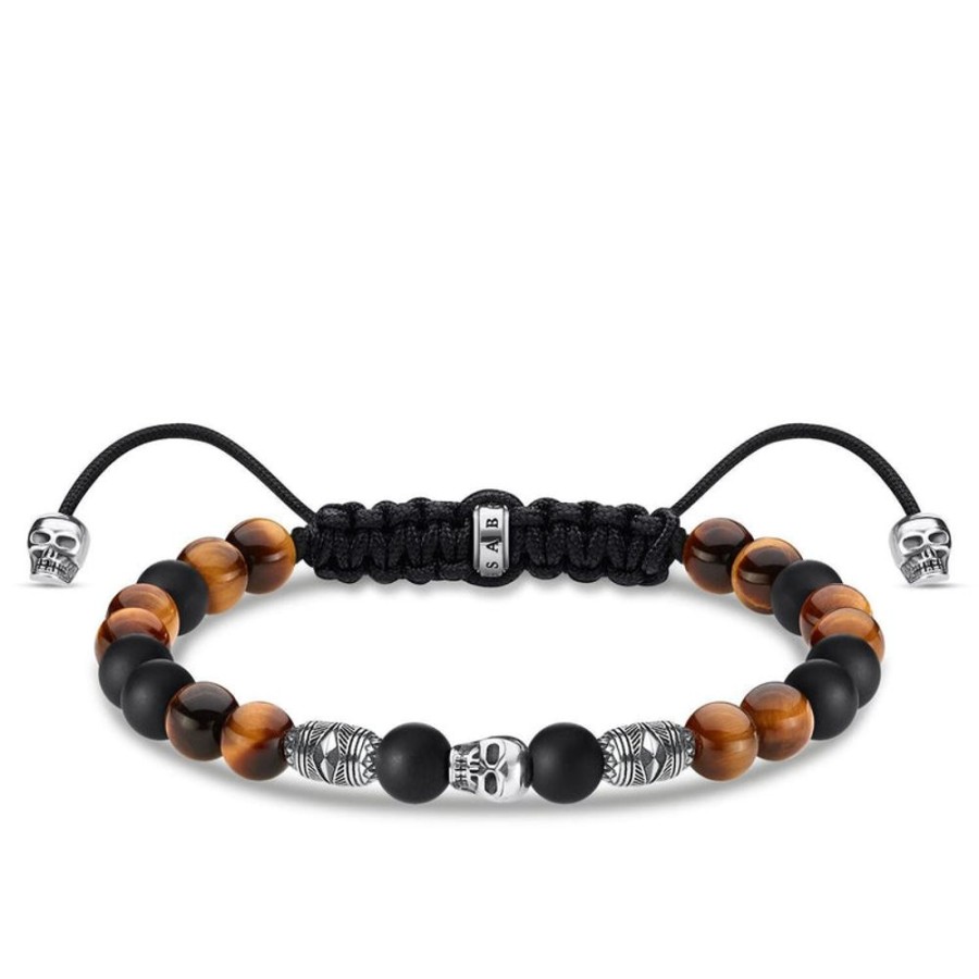 Jewellery Thomas Sabo | Bracelet Brown Skull