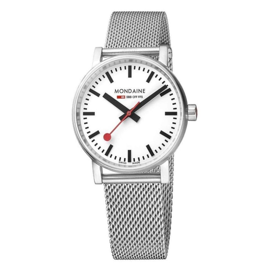 Watches Mondaine | Evo2 White Dial Stainless Steel Watch