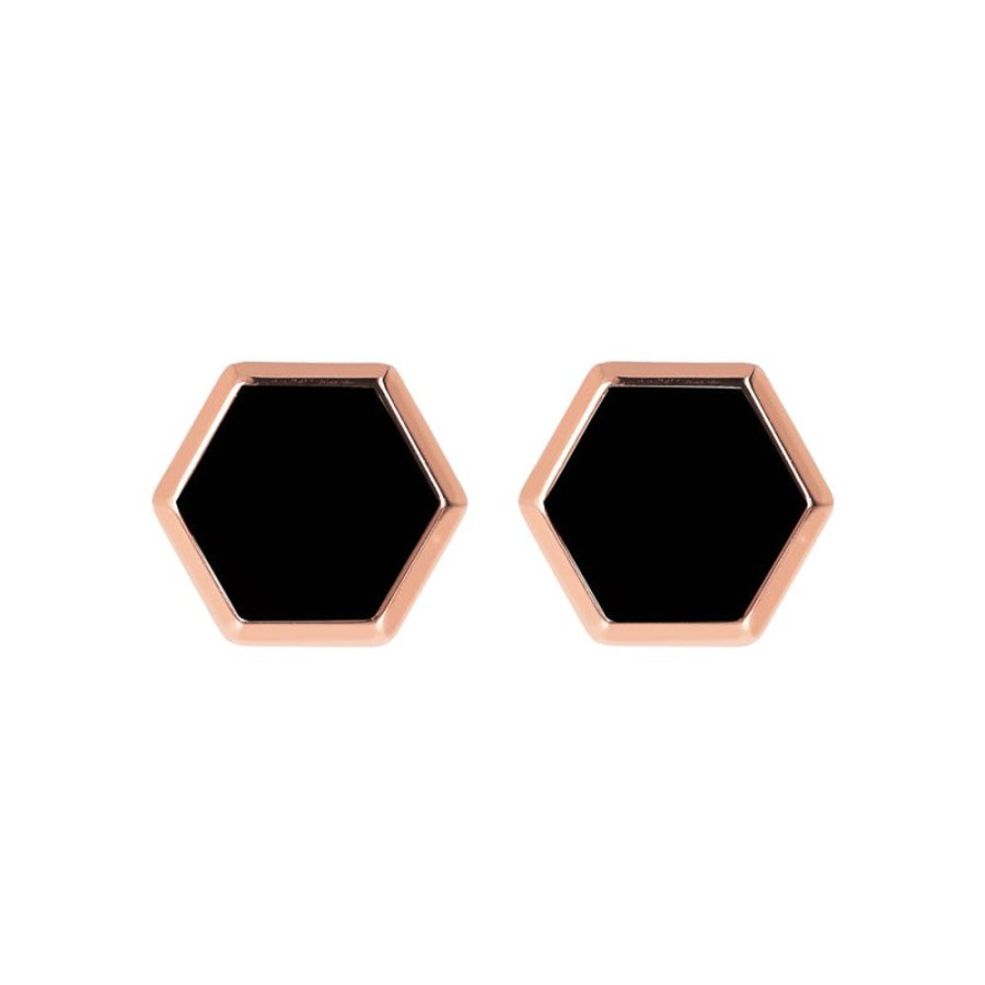 Jewellery Bronzallure | Hexagonal Button Earrings