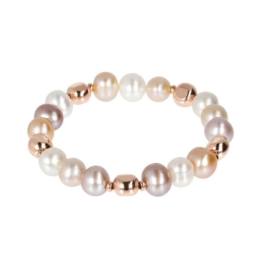 Jewellery Bronzallure | Pearl Stretch Bracelet Rose Pearl