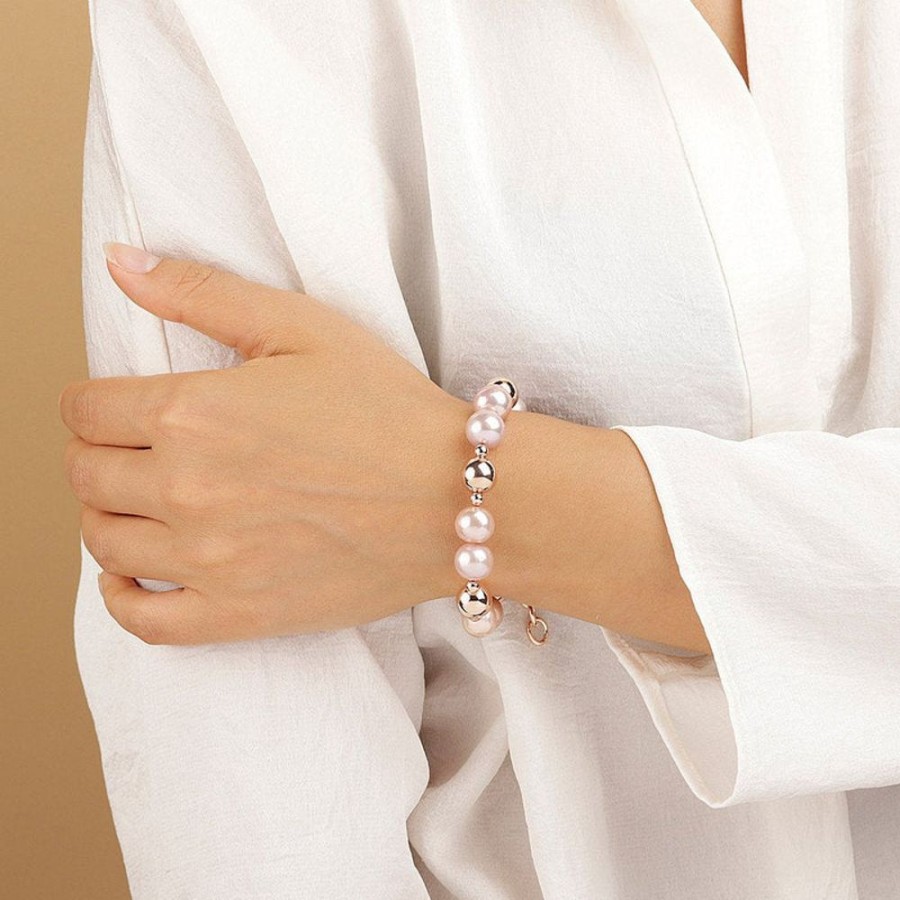 Jewellery Bronzallure | Pearl Stretch Bracelet Rose Pearl