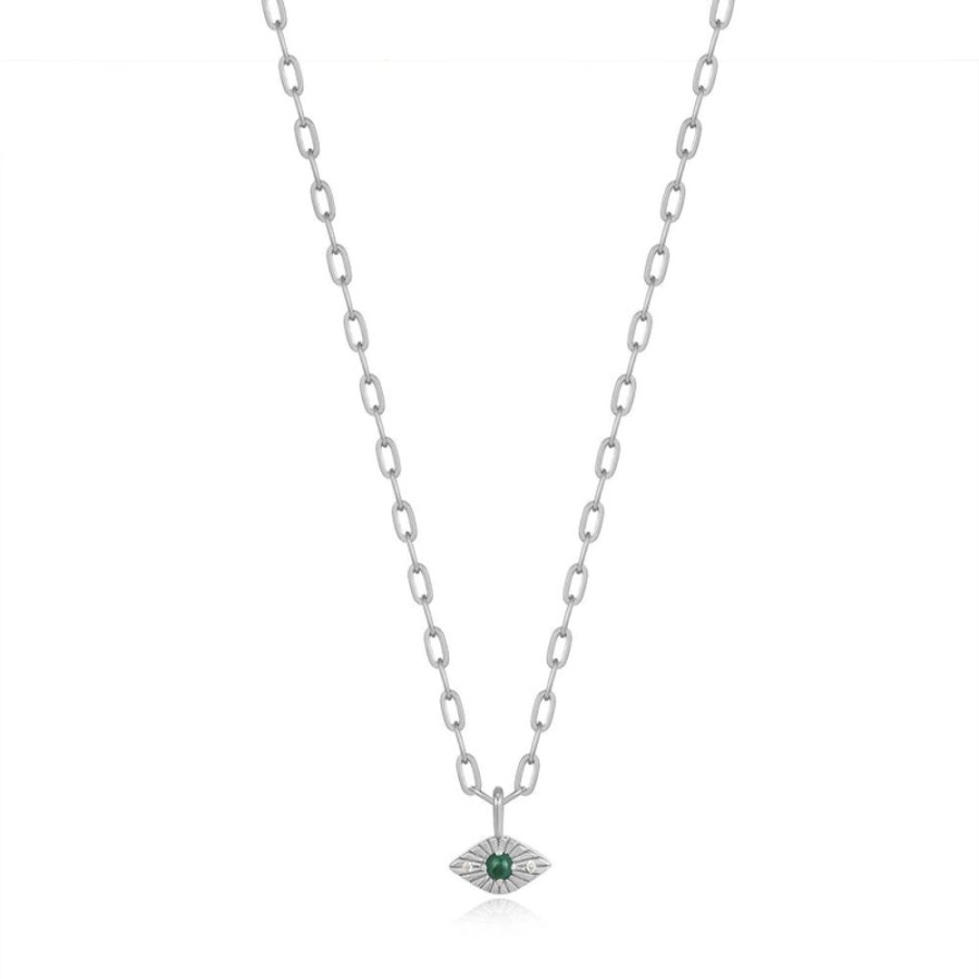 Jewellery Ania Haie | Silver Malachite Evil Eye Necklace