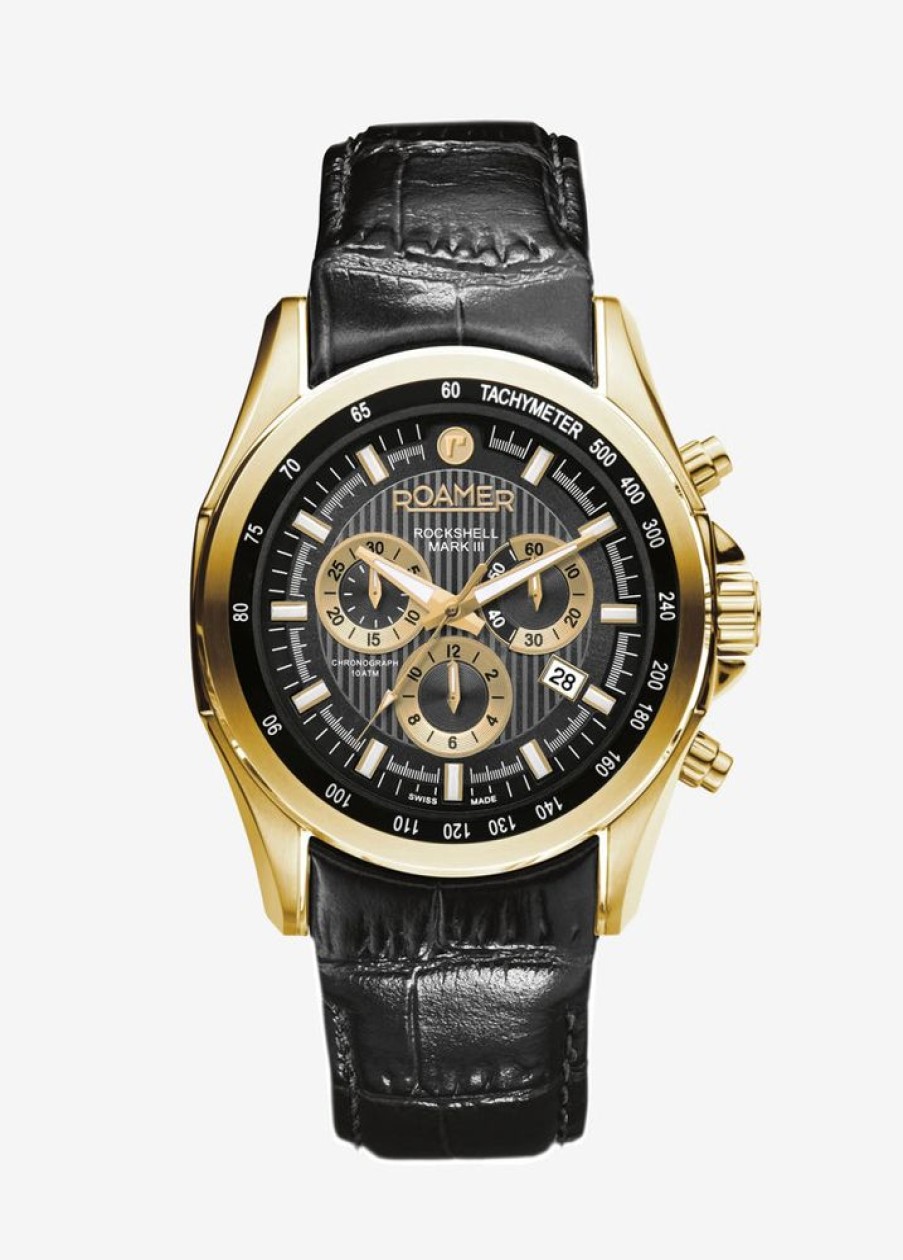 Watches Roamer | Rockshell Mark Iii Chrono 44Mm Black Watch