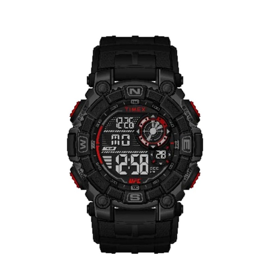 Watches Timex | Ufc Redemption Digital 53Mm Resin Band Watch