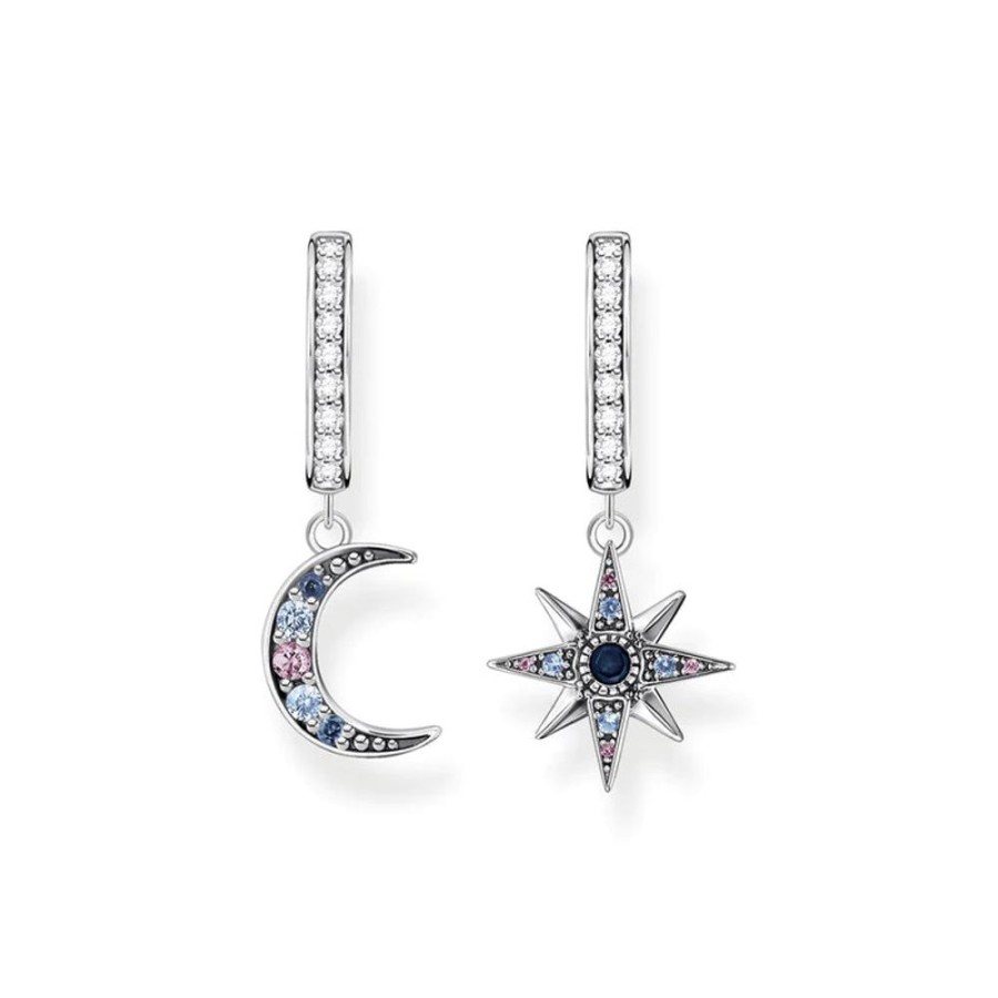 Jewellery Thomas Sabo Jewellery | Thomas Sabo Hoop Earrings Royalty Star & Moon