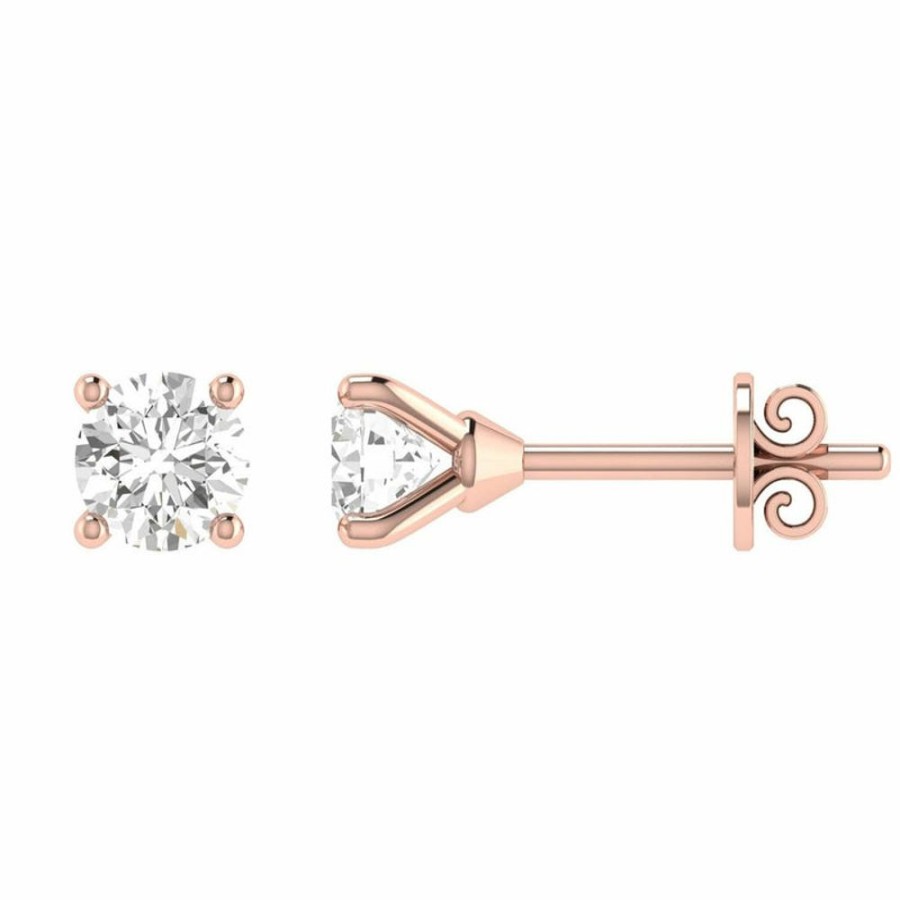 Jewellery Diamonds by WD | Diamond Stud Earrings With 0.75Ct Diamonds In 18K Rose Gold