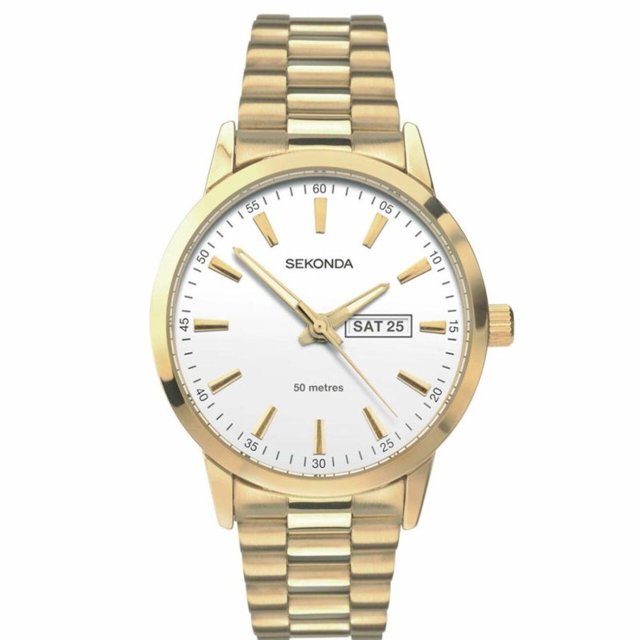 Watches Sekonda | Gold Case White Dial Gold Strap