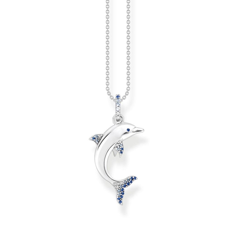 Jewellery Thomas Sabo | Necklace Dolphin With Blue Stones