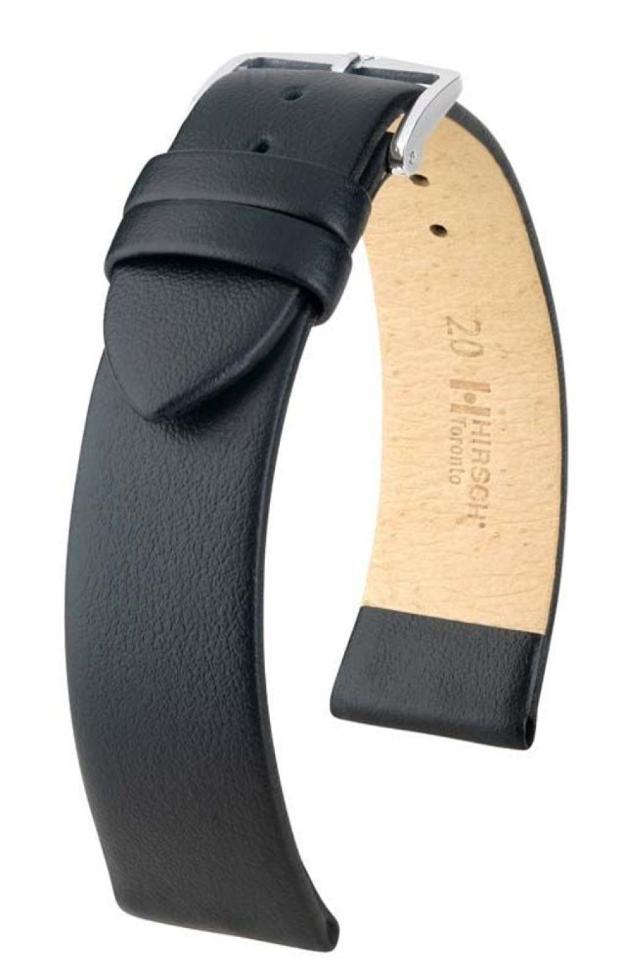 Accessories HIRSCH | Hirsch Toronto L Flat Calfskin Black Leather Band