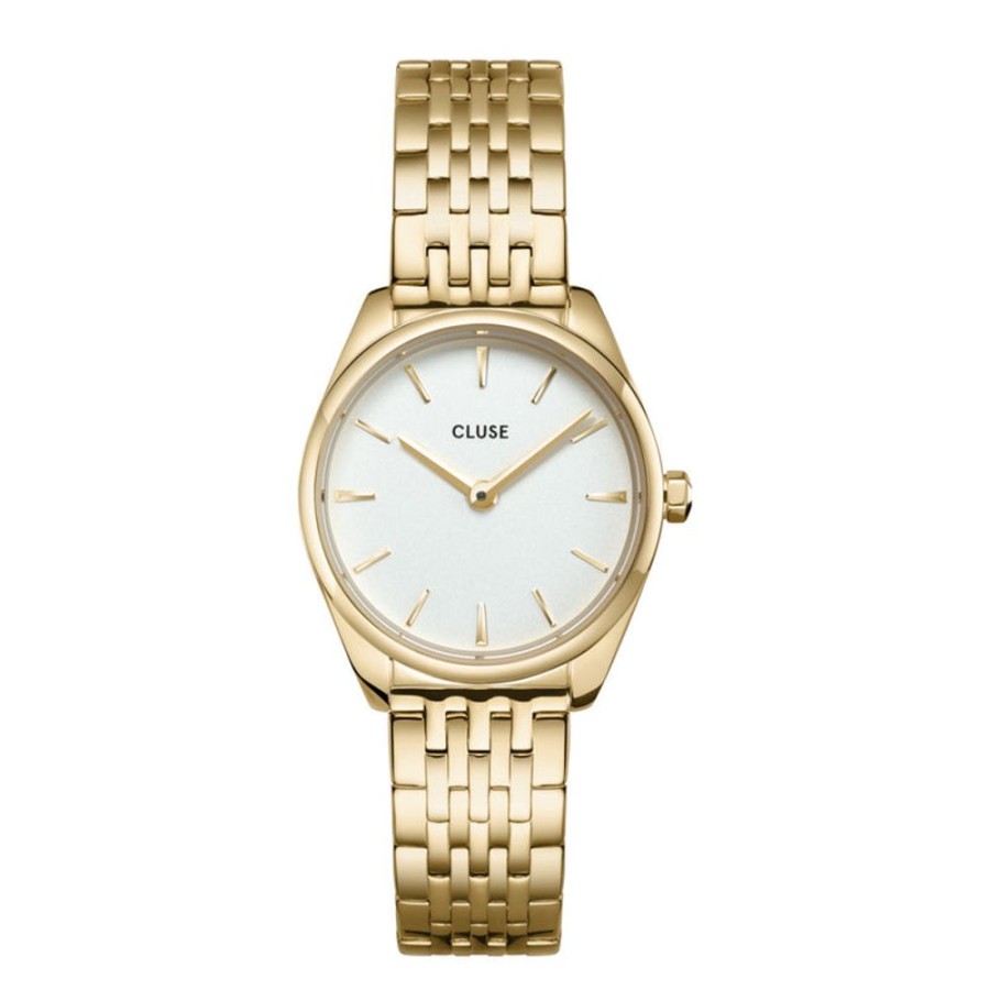 Watches Cluse | Cluse Feroce Mini White / Gold Link