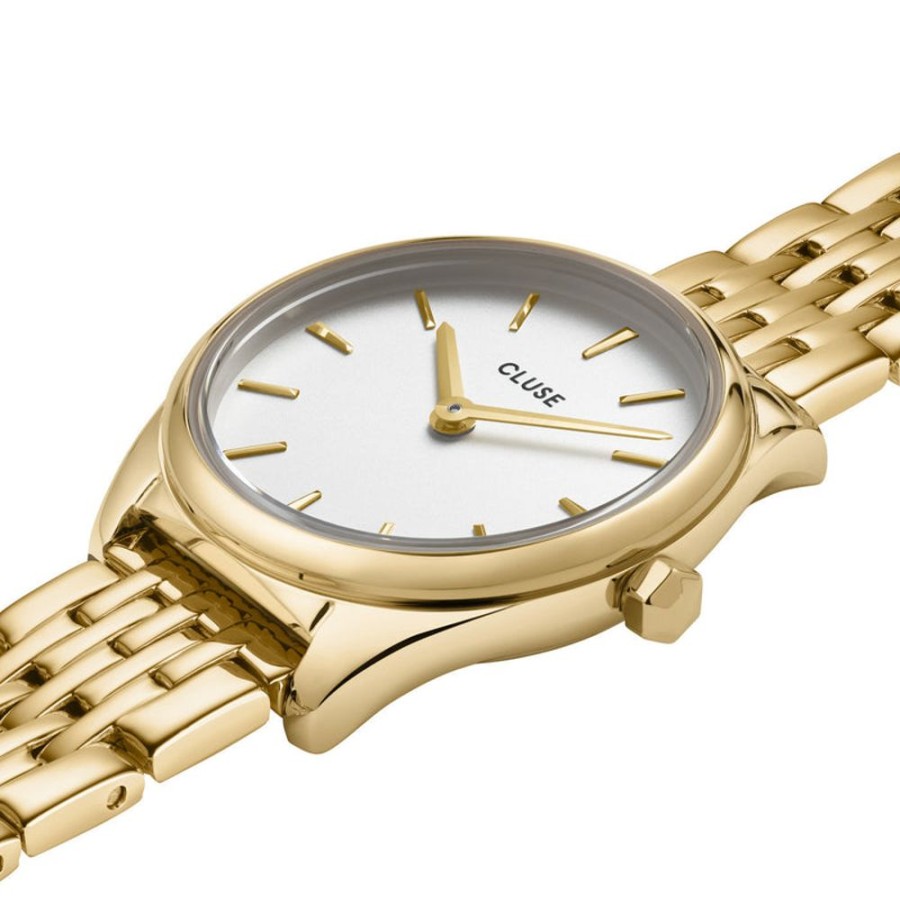 Watches Cluse | Cluse Feroce Mini White / Gold Link