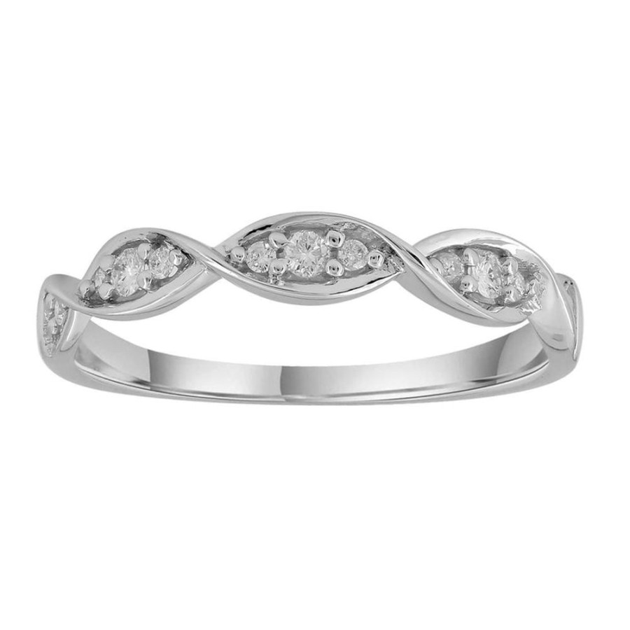 Jewellery Diamonds by WD | Band Ring With 0.1Ct Diamonds In 9K White Gold