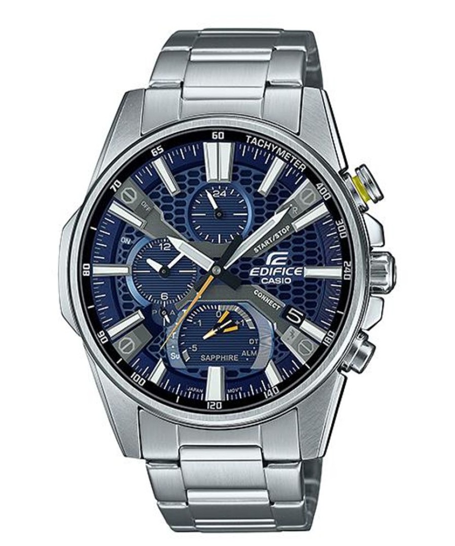 Watches Casio | Edifice Blue Dial Chronograph Smartphone Link