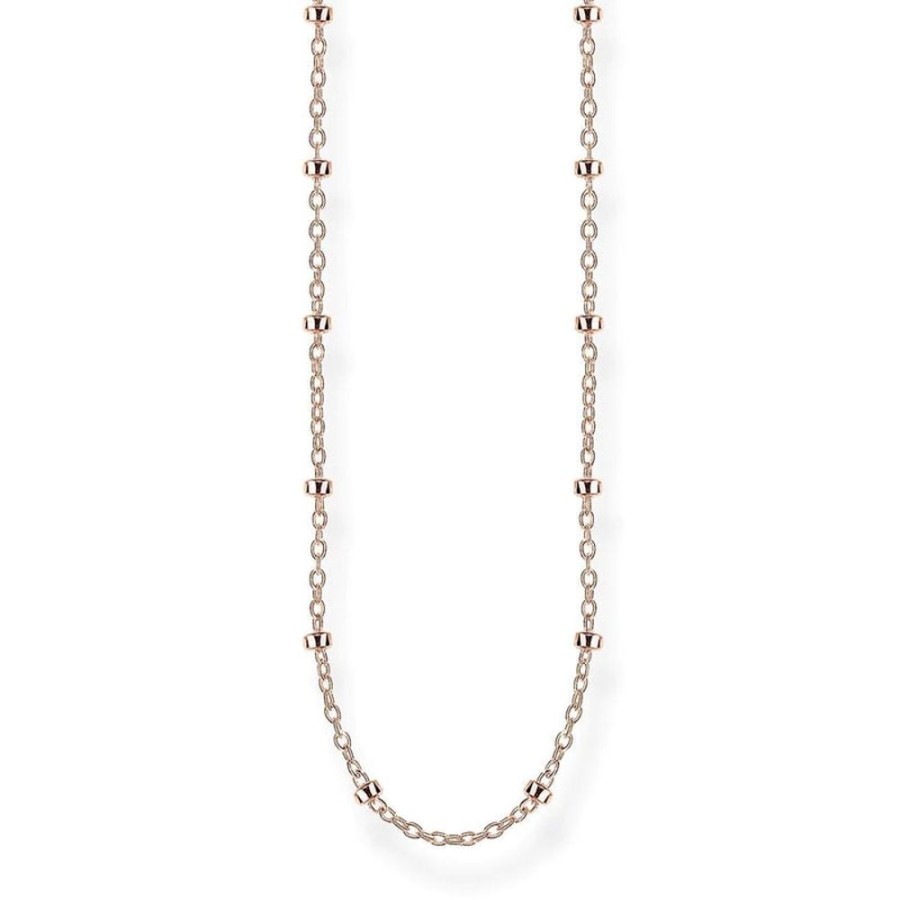 Jewellery Thomas Sabo Jewellery | Thomas Sabo Rose Gold Plated Fine Ball Chain