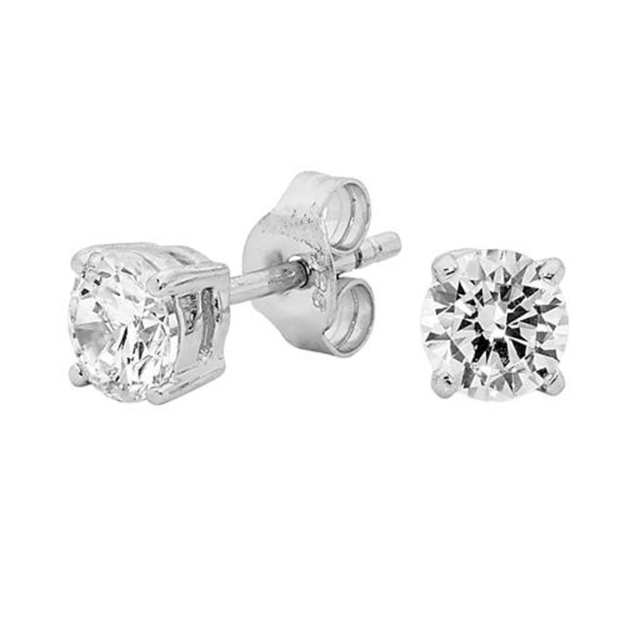 Jewellery Georgini | Georgini 5Mm Clear Round Stud