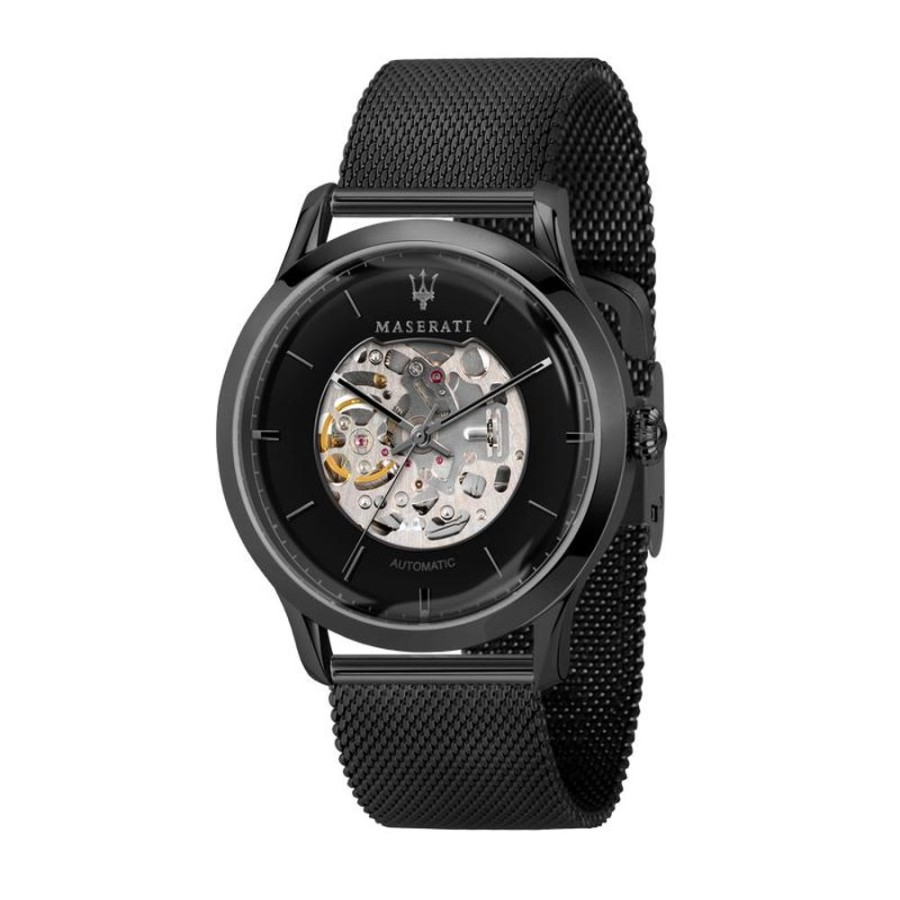 Watches Maserati | Ricordo 42Mm Automatic Black Mesh Watch