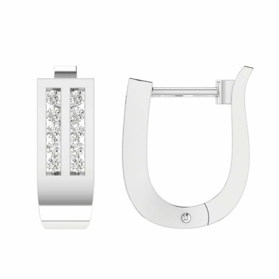 Jewellery Diamonds by WD | Diamond Huggie Earrings With 0.33Ct Diamonds In 9K White Gold